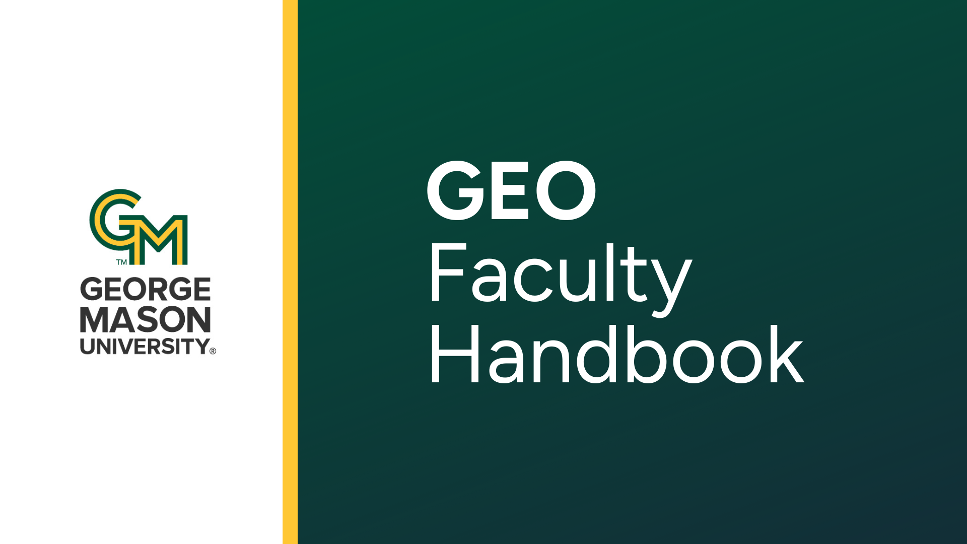 GEO Faculty-led Handbook